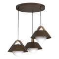 Hanglamp aan snoer FUNDA 3xE27/15W/230V bruin