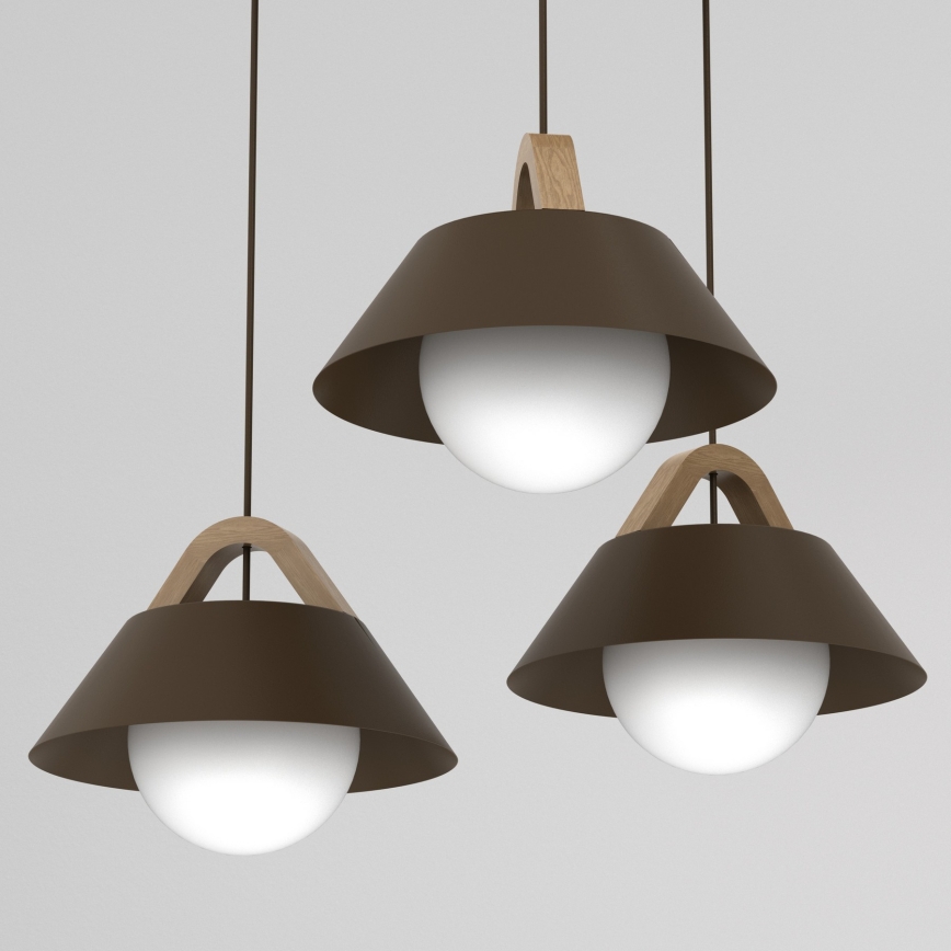 Hanglamp aan snoer FUNDA 3xE27/15W/230V bruin