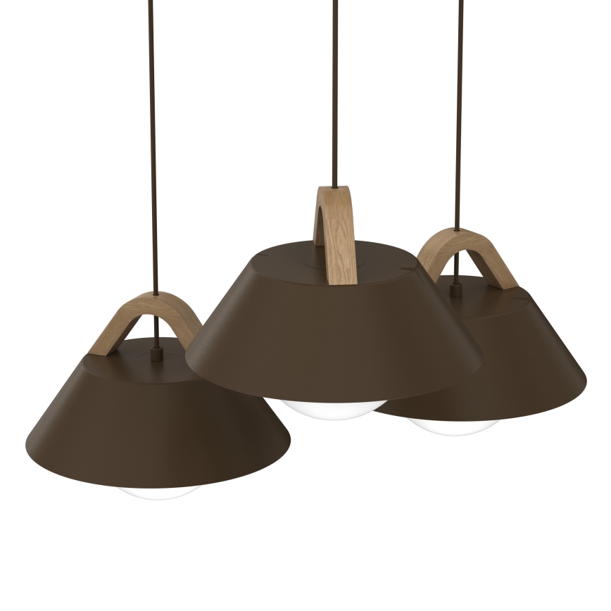 Hanglamp aan snoer FUNDA 3xE27/15W/230V bruin