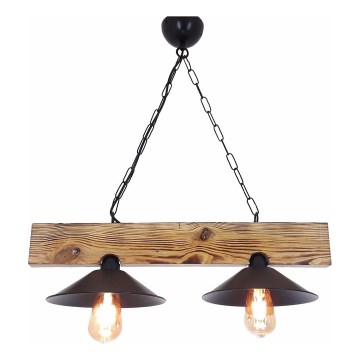 Hanglamp aan snoer HEPSI 2xE27/40W/230V spar walnoot