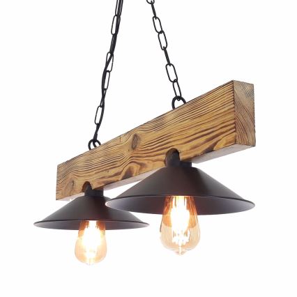 Hanglamp aan snoer HEPSI 2xE27/40W/230V spar walnoot