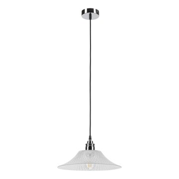 Hanglamp aan snoer JULL 1xE27/15W/230V glanzend chroom/helder glas