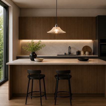 Hanglamp aan snoer JULL 1xE27/15W/230V glanzend chroom/helder glas