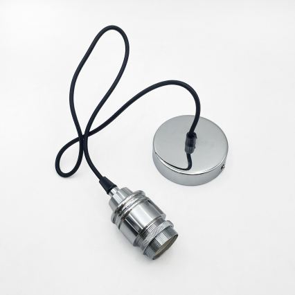 Hanglamp aan snoer JULL 1xE27/15W/230V glanzend chroom/helder glas