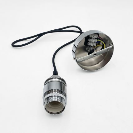Hanglamp aan snoer JULL 1xE27/15W/230V glanzend chroom/helder glas