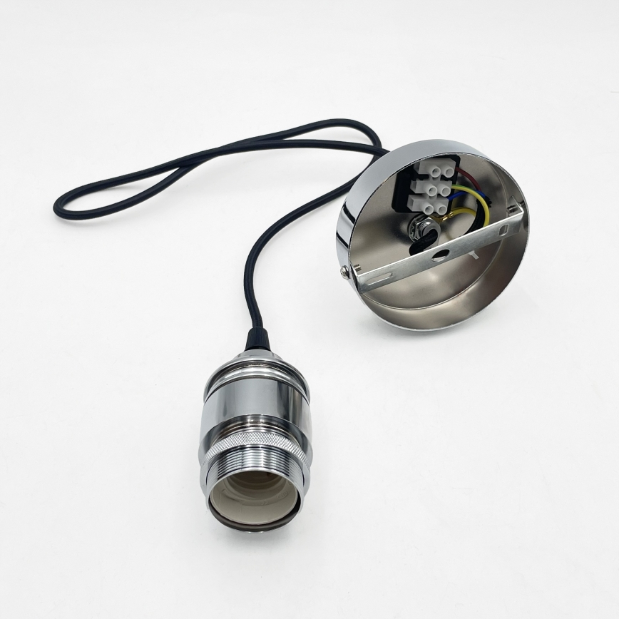 Hanglamp aan snoer JULL 1xE27/15W/230V glanzend chroom/helder glas