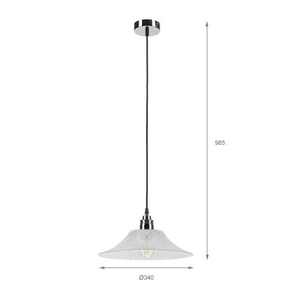 Hanglamp aan snoer JULL 1xE27/15W/230V glanzend chroom/helder glas