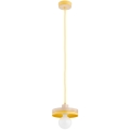 Hanglamp aan snoer LARSO 1xE27/15W/230V geel/beige