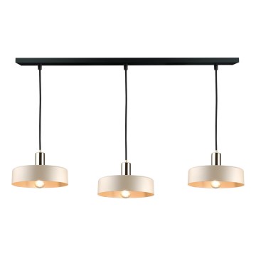 Hanglamp aan snoer LATTE 3xE27/60W/230V beige/zwart/goud