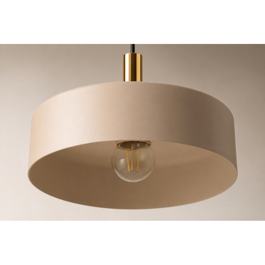 Hanglamp aan snoer LATTE 3xE27/60W/230V beige/zwart/goud