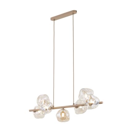 Hanglamp aan snoer LAVA 7xG9/8W/230V beige/rookbeige