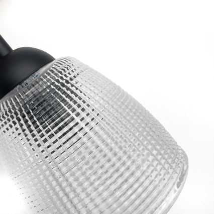 Hanglamp aan snoer LEANDRA 1xE27/15W/230V eiken/zwart