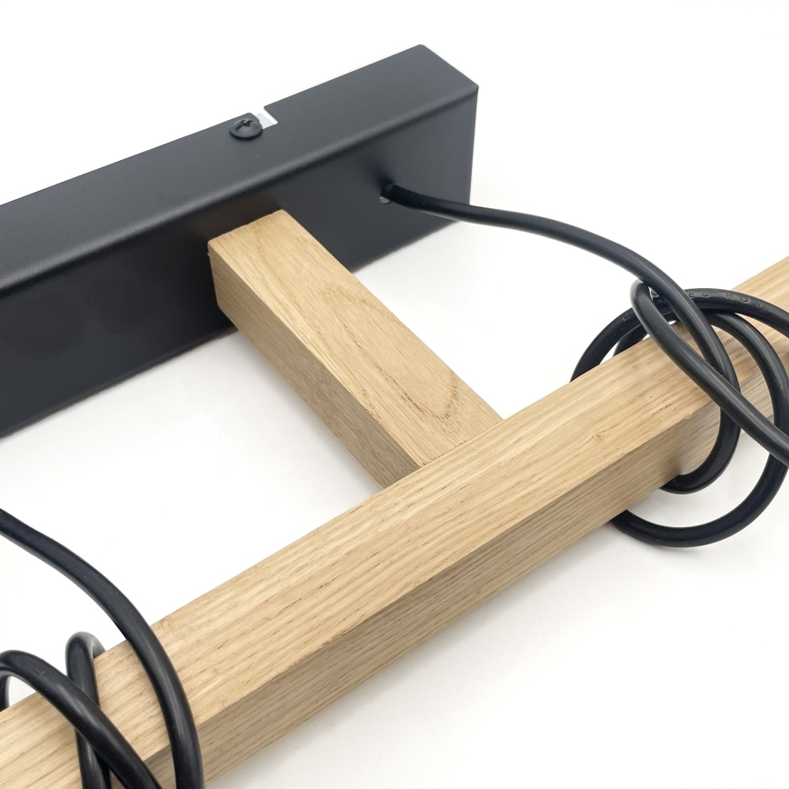 Hanglamp aan snoer LEANDRA 3xE27/15W/230V eik/zwart