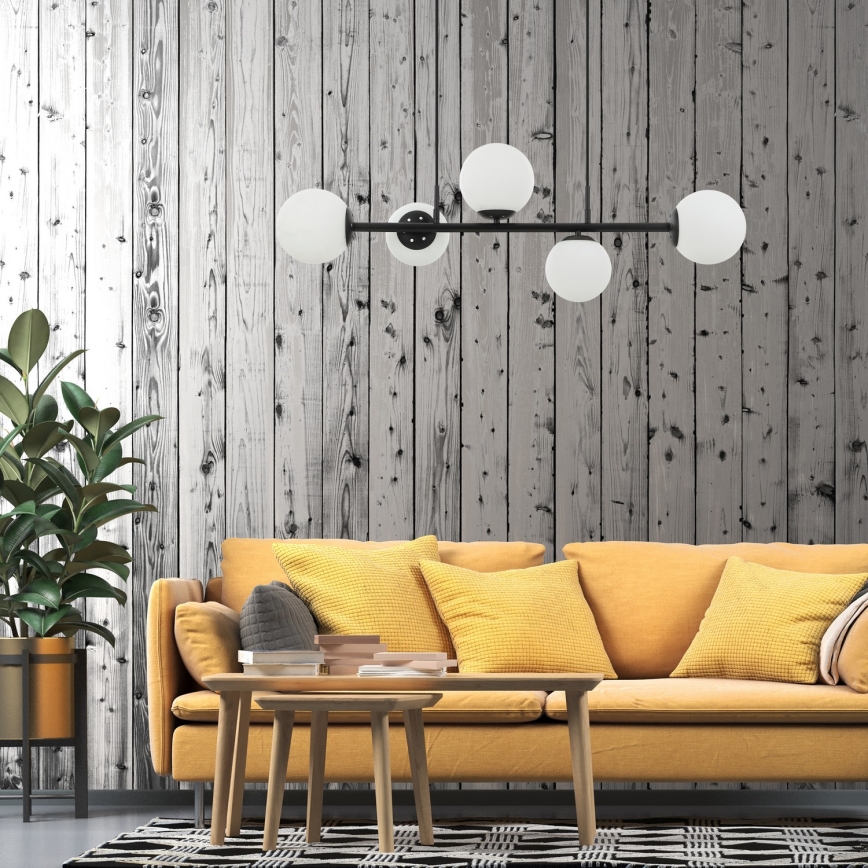 Hanglamp aan snoer MADDIE, 5x E14/5W/230V, zwart