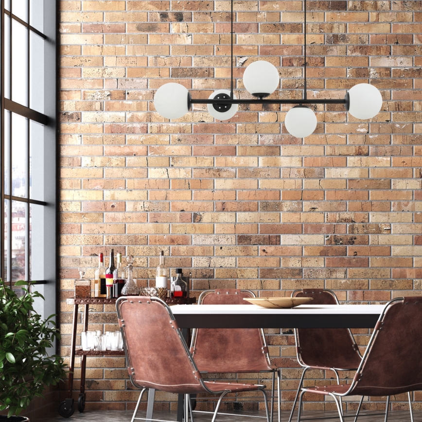 Hanglamp aan snoer MADDIE, 5x E14/5W/230V, zwart