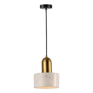 Hanglamp aan snoer MARBLE 1xE27/60W/230V goud/wit met marmerdecor