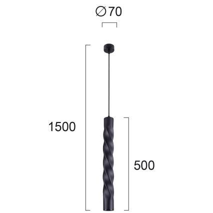 Hanglamp aan snoer MARLEY 1xGU10/30W/230V zwart