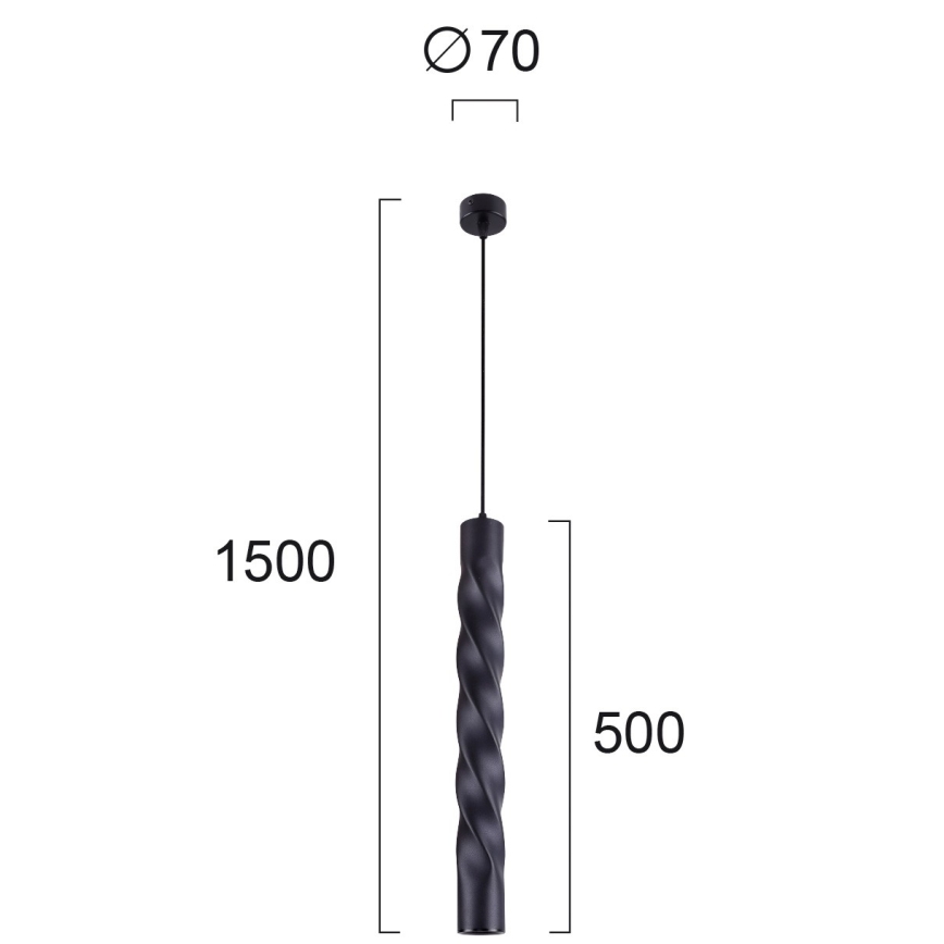 Hanglamp aan snoer MARLEY 1xGU10/30W/230V zwart