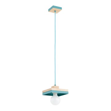 Hanglamp aan snoer MIKO 1xE27/15W/230V mint/beige