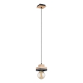 Hanglamp aan snoer MIKO 1xE27/15W/230V zwart/beige