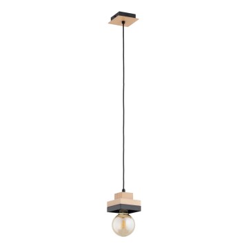 Hanglamp aan snoer MIKO 1xE27/15W/230V zwart/beige