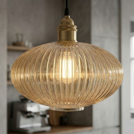 Hanglamp aan snoer MILOU 1xE27/15W/230V goud/rookbeige
