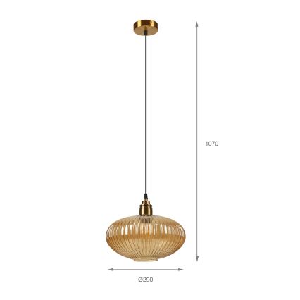 Hanglamp aan snoer MILOU 1xE27/15W/230V goud/rookbeige