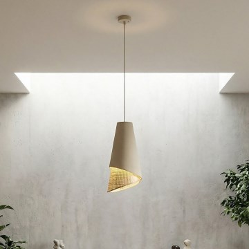 Hanglamp aan snoer MODA 1xE27/15W/230V beige/rotan