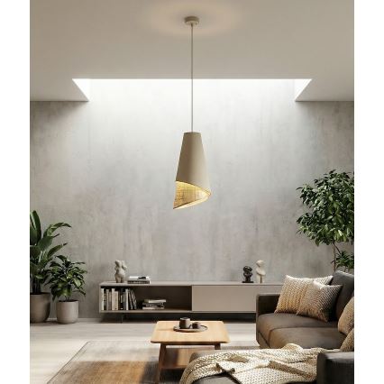 Hanglamp aan snoer MODA 1xE27/15W/230V beige/rotan