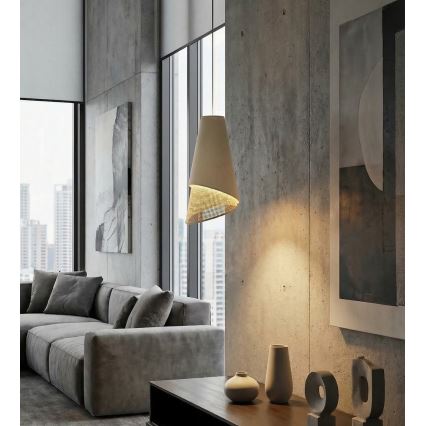Hanglamp aan snoer MODA 1xE27/15W/230V beige/rotan