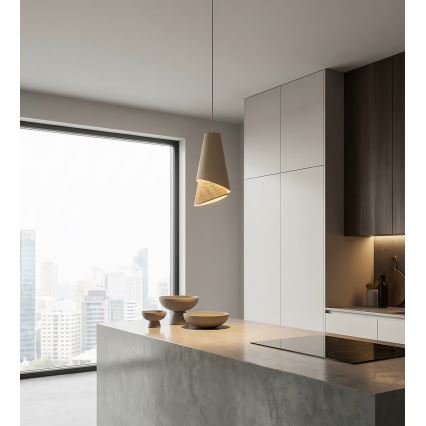 Hanglamp aan snoer MODA 1xE27/15W/230V beige/rotan