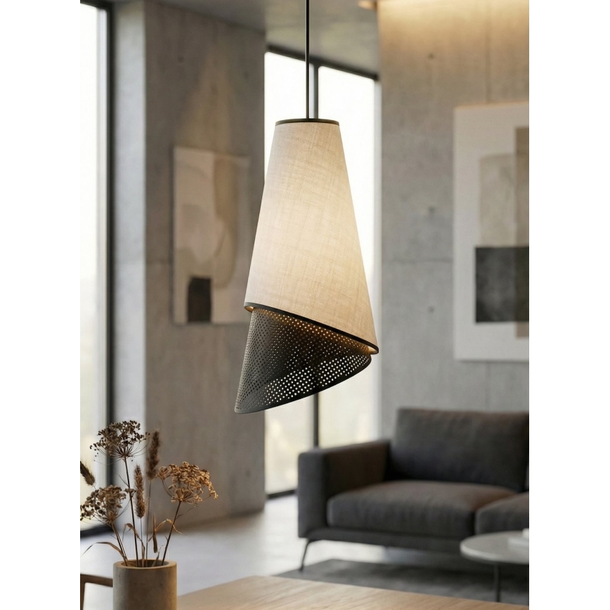 Hanglamp aan snoer MODA 1xE27/15W/230V grijs/zwart
