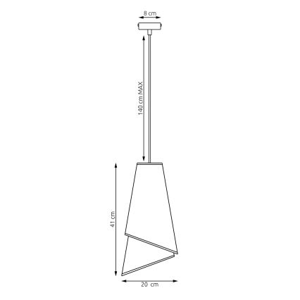 Hanglamp aan snoer MODA 1xE27/15W/230V grijs/zwart