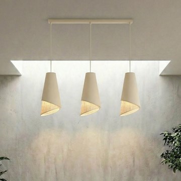 Hanglamp aan snoer MODA 3xE27/15W/230V beige/rotan