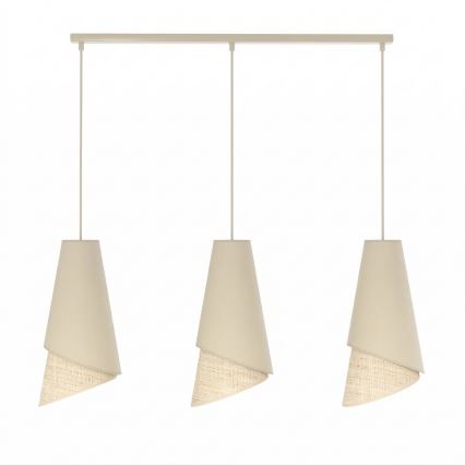 Hanglamp aan snoer MODA 3xE27/15W/230V beige/rotan