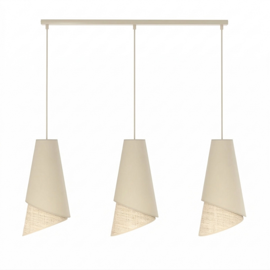 Hanglamp aan snoer MODA 3xE27/15W/230V beige/rotan