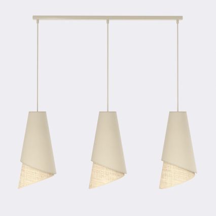 Hanglamp aan snoer MODA 3xE27/15W/230V beige/rotan