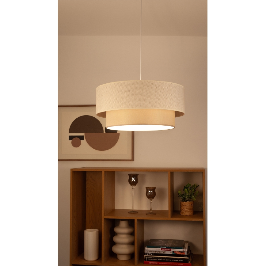 Hanglamp aan snoer NATIA 1xE27/60W/230V Ø 45 cm crème