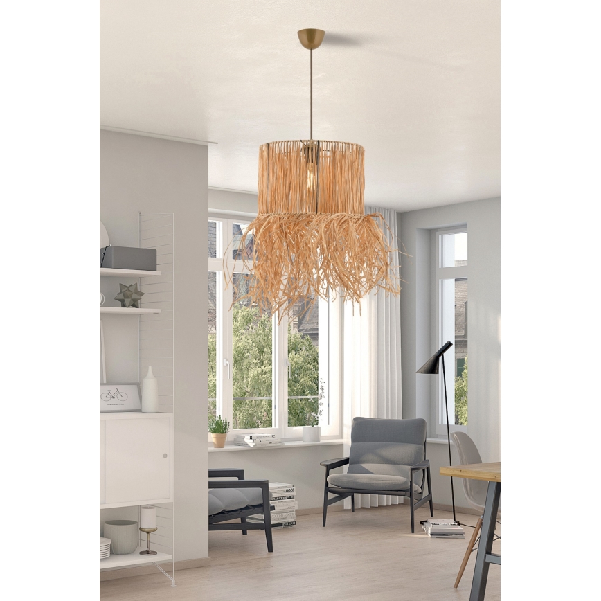 Hanglamp aan snoer NESS 1xE27/40W/230V raffia