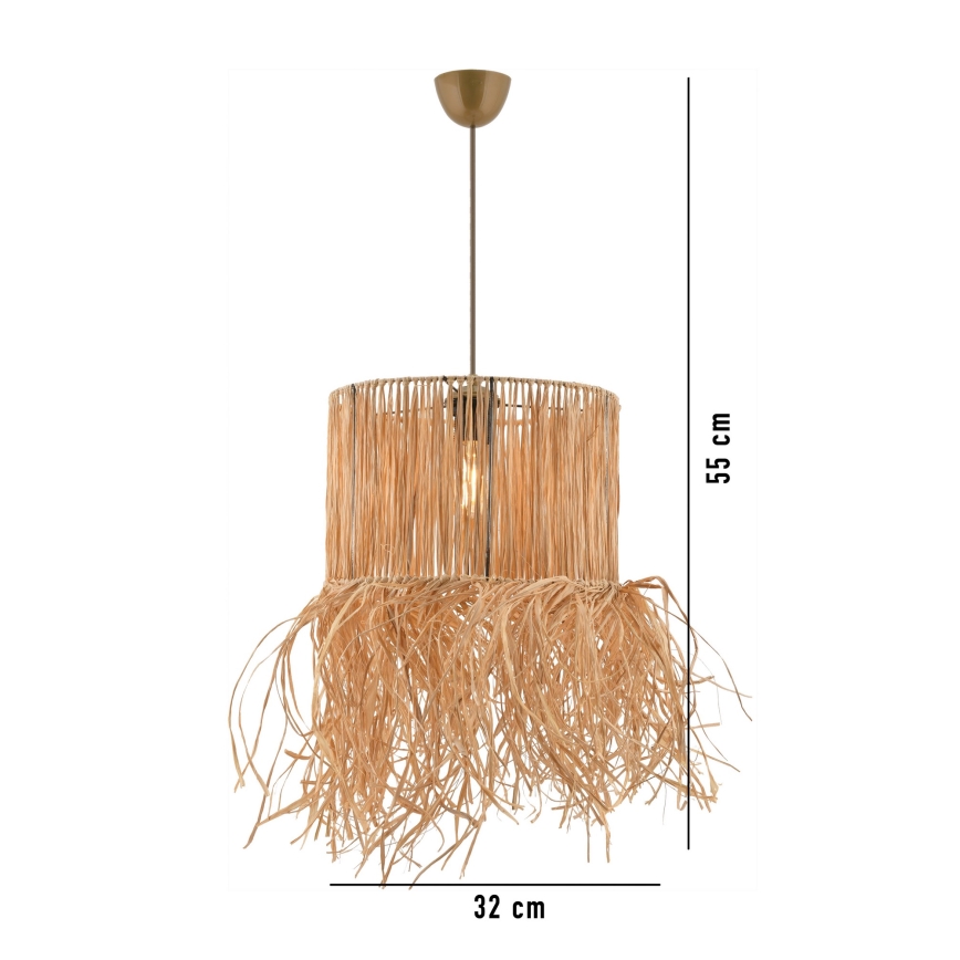 Hanglamp aan snoer NESS 1xE27/40W/230V raffia