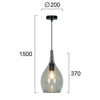 Hanglamp aan snoer NEXT 1xE27/40W/230V gerookt zwart