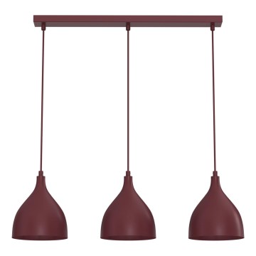 Hanglamp aan snoer NOAK CLASSIC 3xE27/15W/230V bordeaux