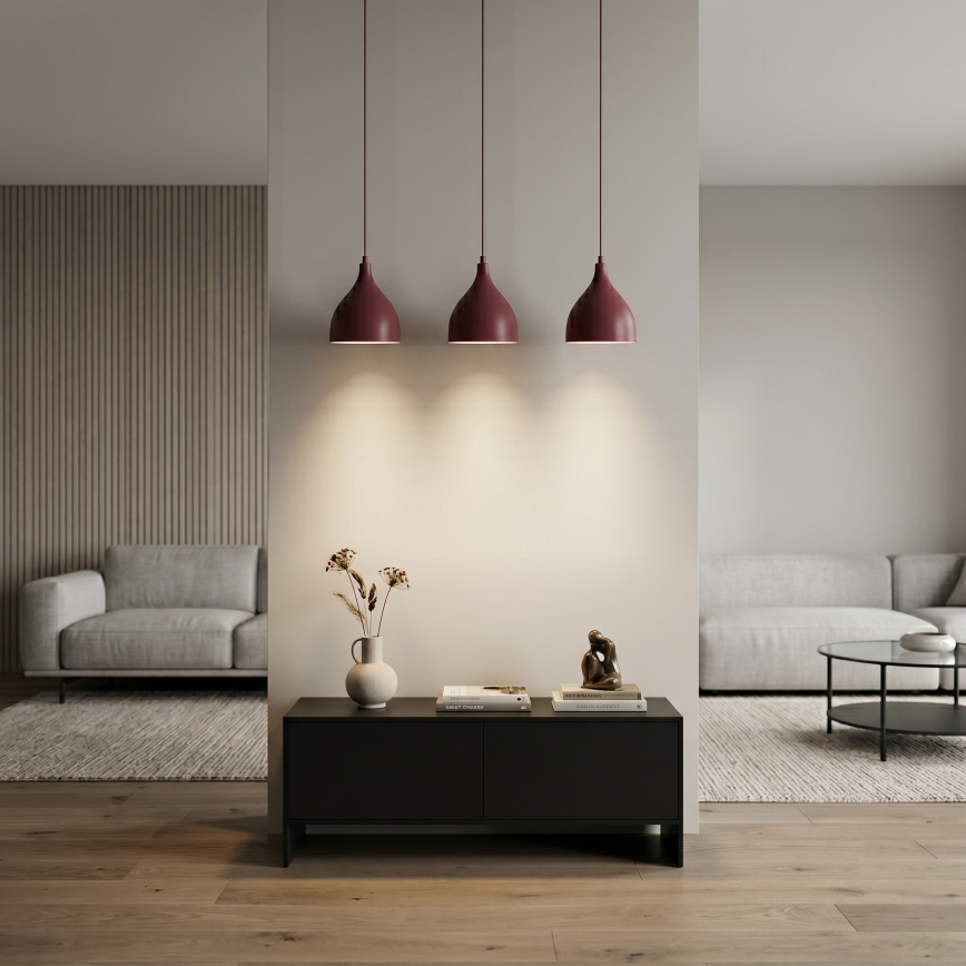 Hanglamp aan snoer NOAK CLASSIC 3xE27/15W/230V bordeaux