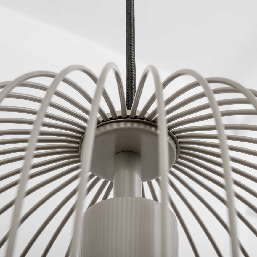 Hanglamp aan snoer OVELLA 1xE27/15W/230V Ø 34 cm beige
