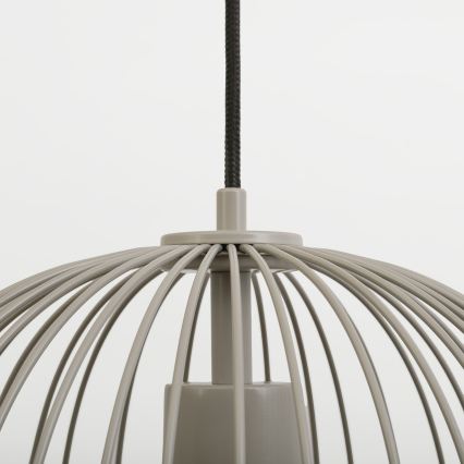 Hanglamp aan snoer OVELLA 1xE27/15W/230V Ø 34 cm beige