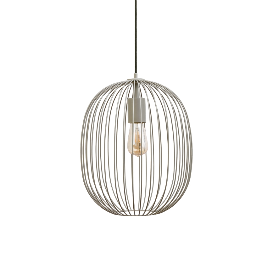 Hanglamp aan snoer OVELLA 1xE27/15W/230V Ø 34 cm beige