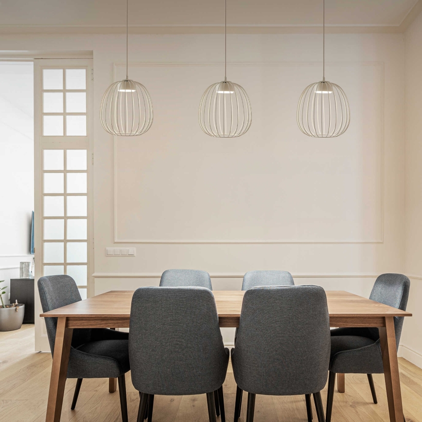 Hanglamp aan snoer OVELLA 1xGX53/10W/230V Ø 25 cm crèmekleurig