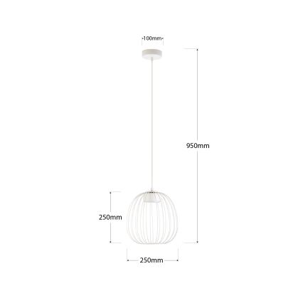 Hanglamp aan snoer OVELLA 1xGX53/10W/230V Ø 25 cm crèmekleurig