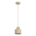 Hanglamp aan snoer PARKLA 1xE27/15W/230V beige/goud