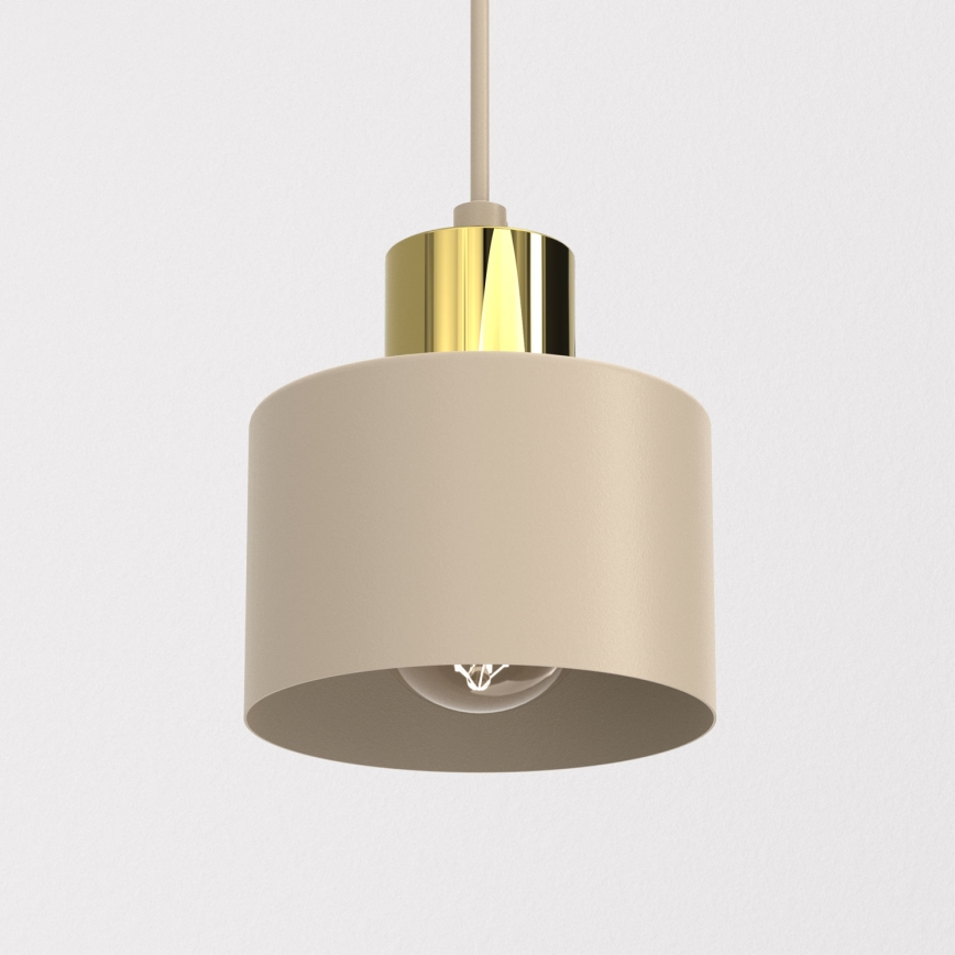 Hanglamp aan snoer PARKLA 1xE27/15W/230V beige/goud